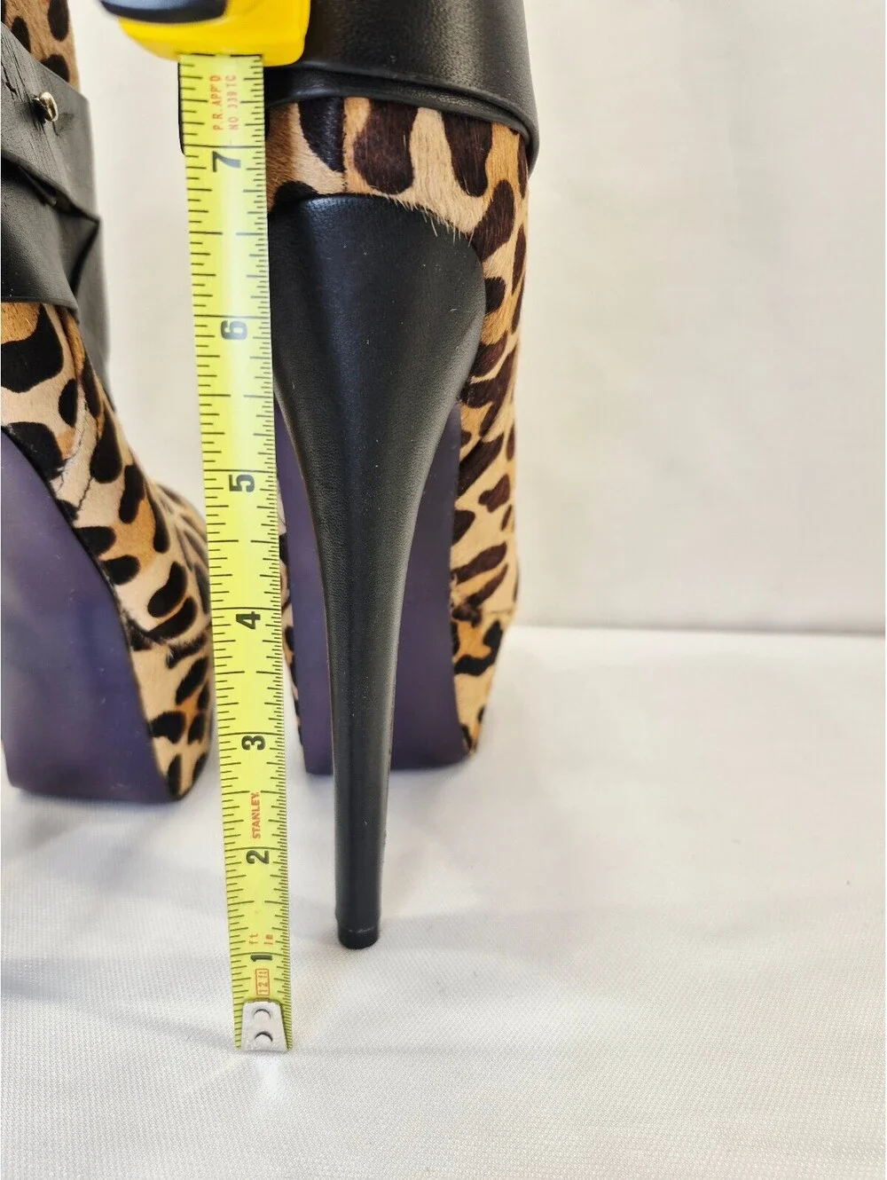 London Trash Womens 8 LT-Monsta Leather Leopard Print Platform Heels Boots